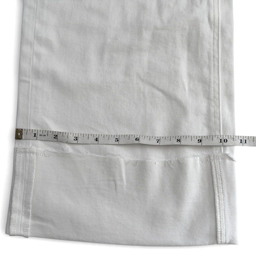 Pistola Jeans Womens 24 White Lana Crop High Rise Ultra Wide Leg Raw Cuffed Hem - Picture 11 of 11